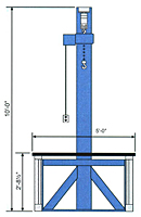 Welded Construction Benchhoist Workstations - Fixed Height - Front View