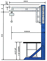 Welded Construction Benchoist Workstations - Scissor Style - Side View