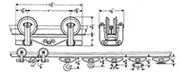1000/1500 Pound (lb) Capacity Four Wheel Trolley (US-165/US-162) - 2